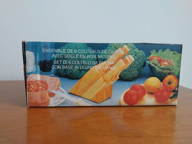 Set 6 coltelli acciaio inox con ceppo per carne