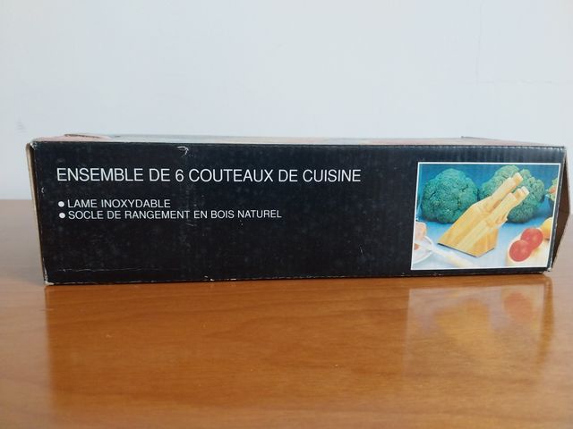 Set 6 coltelli acciaio inox con ceppo per carne