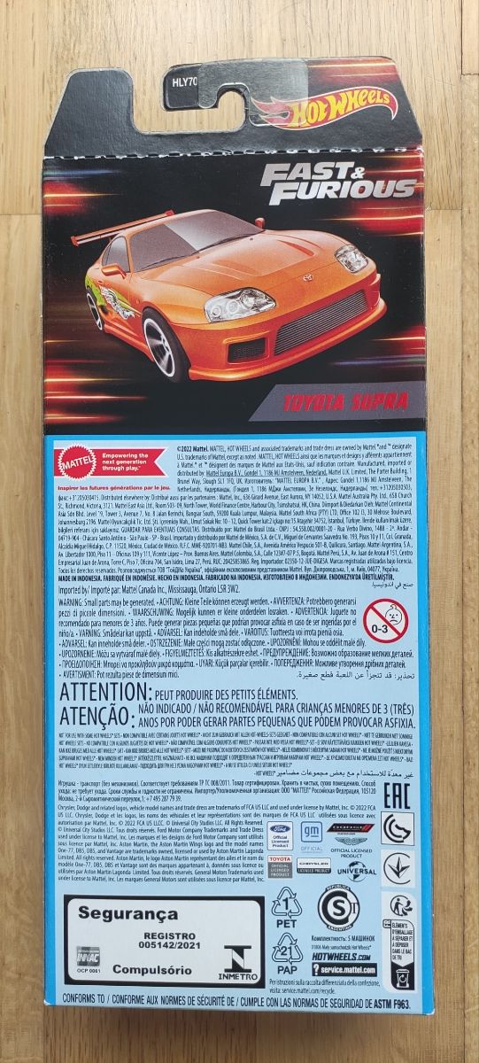 Pack 5 Hot wheels fast and furious.