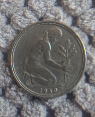 Moneda 50 pfennig 1950