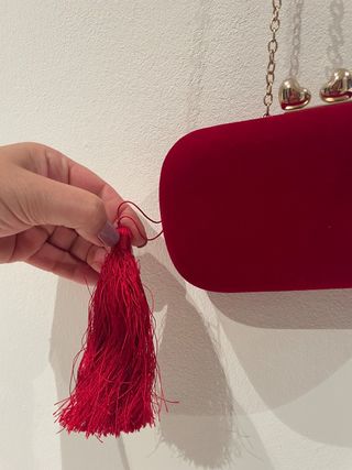 Bolso fiesta rojo terciopelo