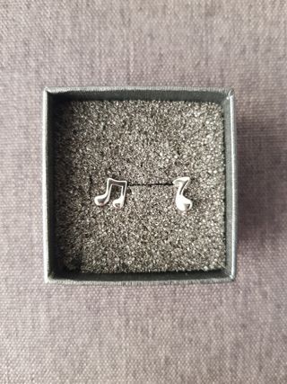 Pendientes plata notas musicales