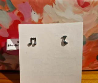 Pendientes plata notas musicales
