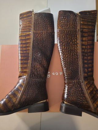 Botas altas piel Alma en Pena coco camel talla 37