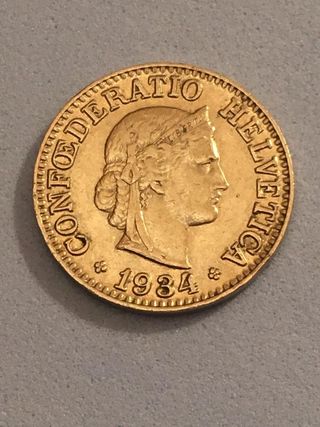 10 CENTIMOS SUIZA AÑO 1.934