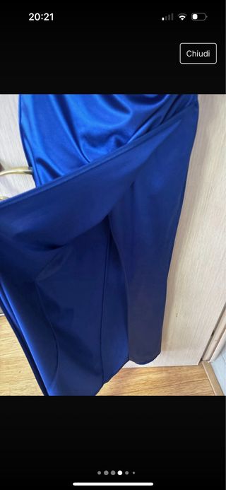 Vestito da sera NUOVO raso blu