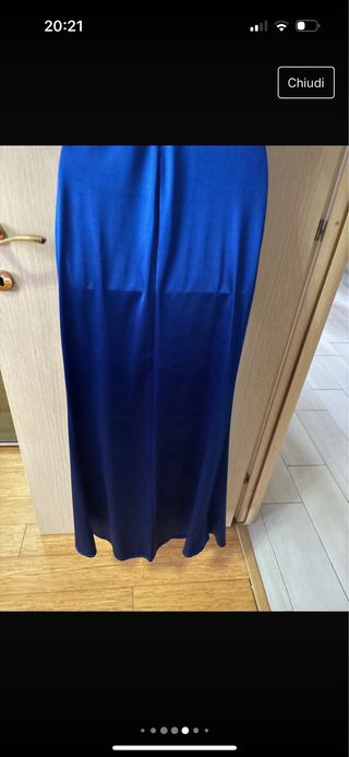 Vestito da sera NUOVO raso blu