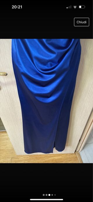 Vestito da sera NUOVO raso blu