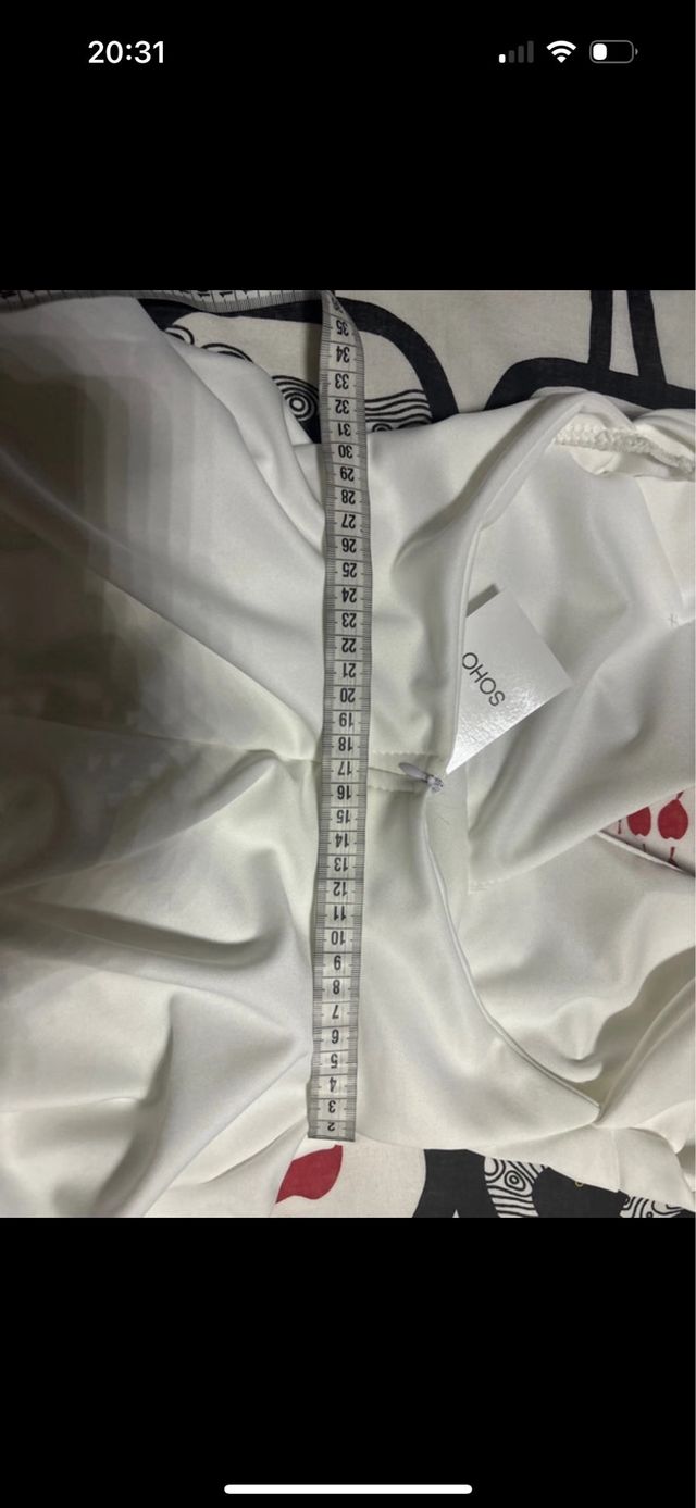 Jumpsuit bianca con volant nuova