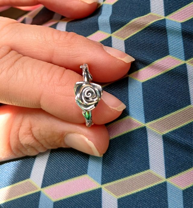 Anillo plata de ley rosa