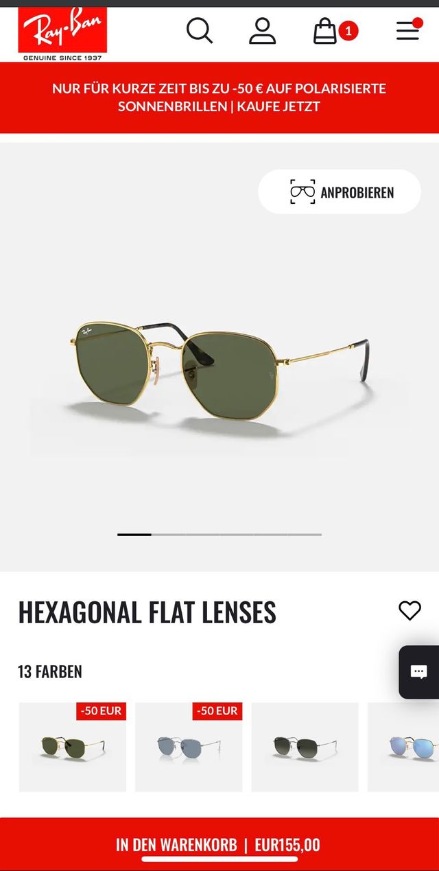 Ray Ban Hexagonal Flat Lenses 
