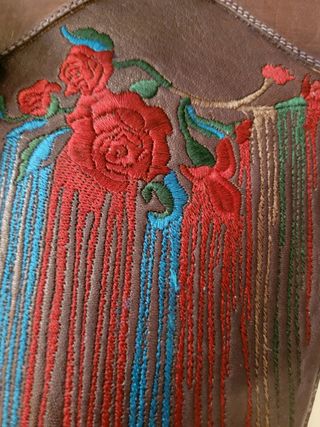 Botas vaqueras de piel Vero Cuoio bordado talla 36