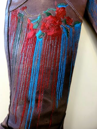 Botas vaqueras de piel Vero Cuoio bordado talla 36