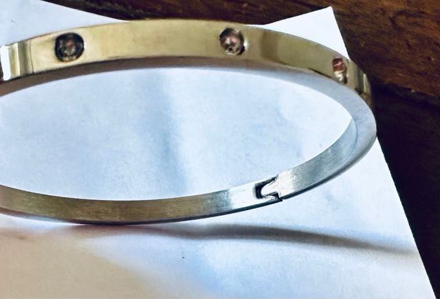 Bracciale rigido acciaio e zirconi