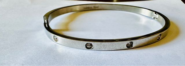 Bracciale rigido acciaio e zirconi