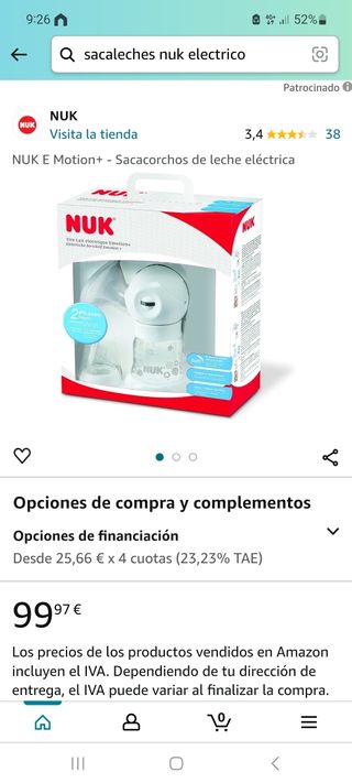 Sacaleches electrico nuk
