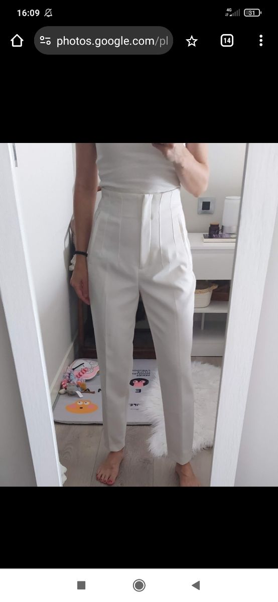 Pantalón blanco Zara