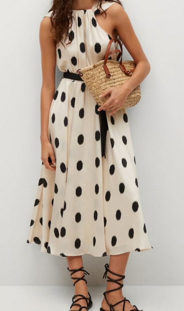 Vestido lunares Mango