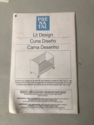 OPORTUNIDAD: Cuna robusta de madera Prénatal.