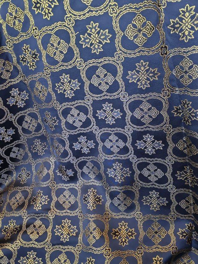 Tela nueva dorada y negra reversible