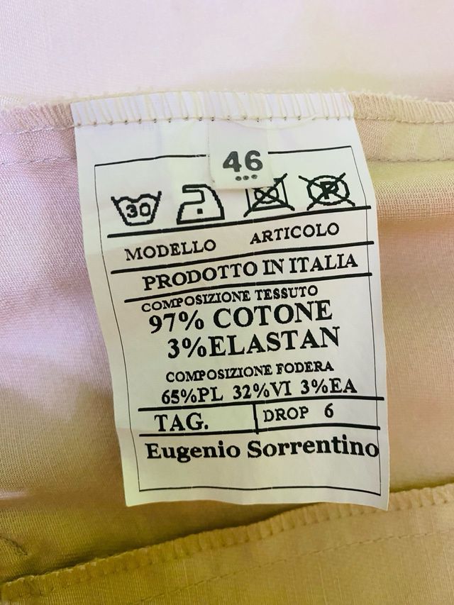 Trench Uomo “Eugenio Sorrentino” Beige TG46 cotone