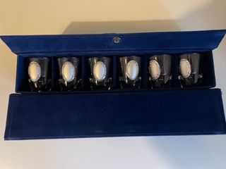 Bicchieri liquore Cristallo Lamina Argento Nuovi