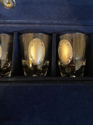 Bicchieri liquore Cristallo Lamina Argento Nuovi