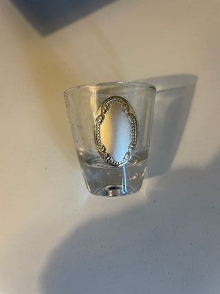 Bicchieri liquore Cristallo Lamina Argento Nuovi