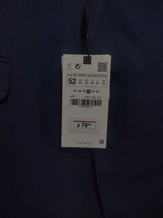 Traje Zara talla 52