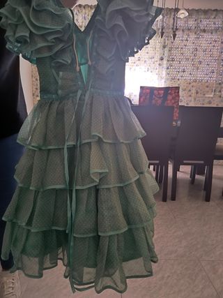 Traje de gitana verde mar talla 4