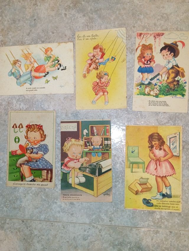 Lote 6 postales antiguas