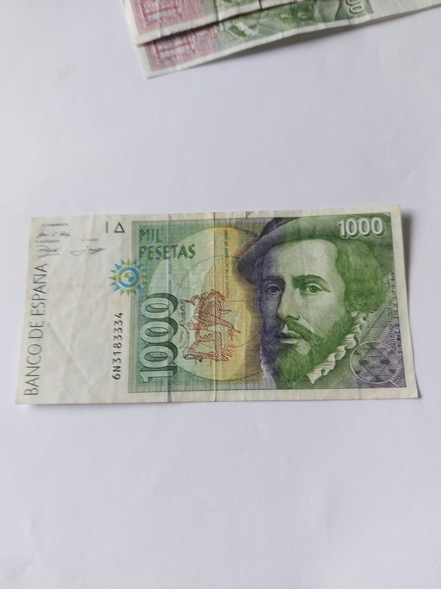 BILLETE 1000 PESETAS 1992 SERIE 6N CORTES