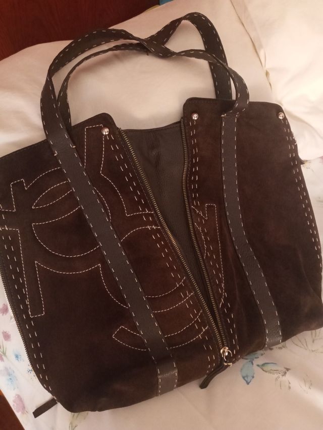 Bolso Tote Purificacion Garcia piel ante marron