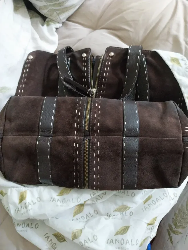 Bolso Tote Purificacion Garcia piel ante marron