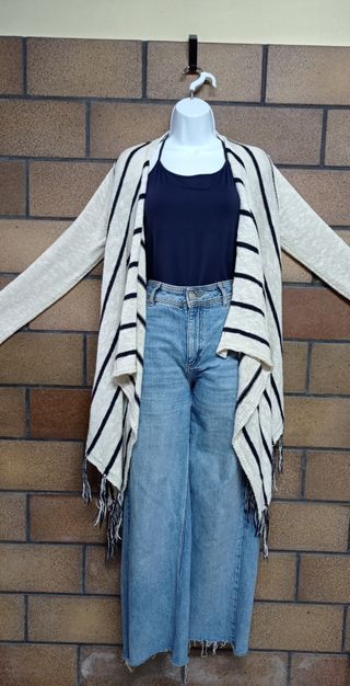 Cardigan oversize flecos 