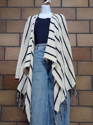 Cardigan oversize flecos 