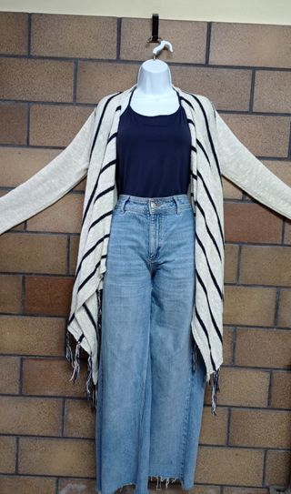 Cardigan oversize flecos 