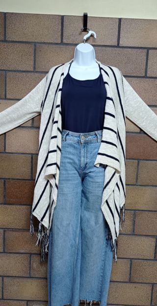 Cardigan oversize flecos 