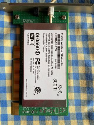 Tarjeta wifi inhalambrica 3COM de 54Mbs