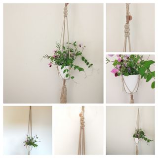 3 Portavaso macramé  Cuelga Macetas de pared 