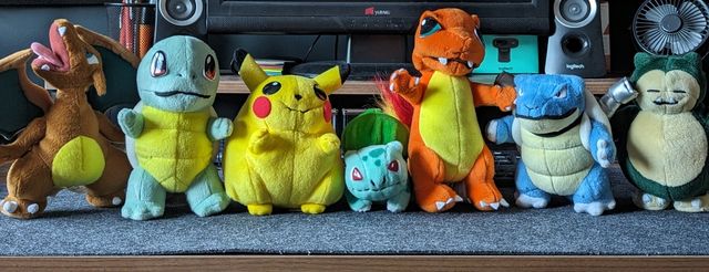LOTE 7 PELUCHES POKEMON NINTENDO OFICIAL