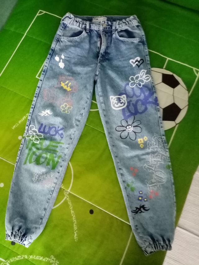 Pantalón vaquero jogger niña T-10/12 años
