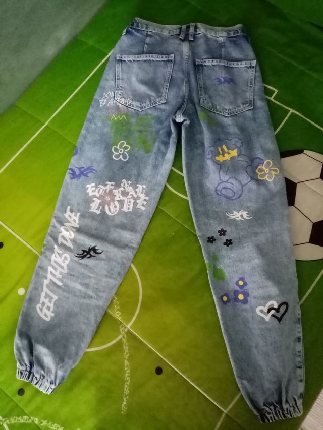Pantalón vaquero jogger niña T-10/12 años