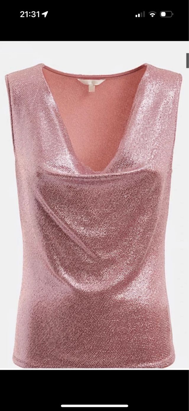Top metallizzato rosa GUESS