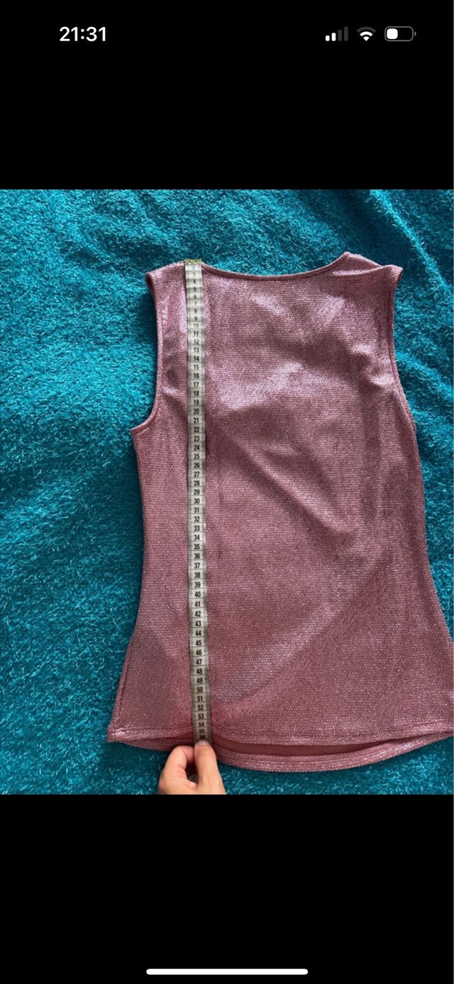 Top metallizzato rosa GUESS
