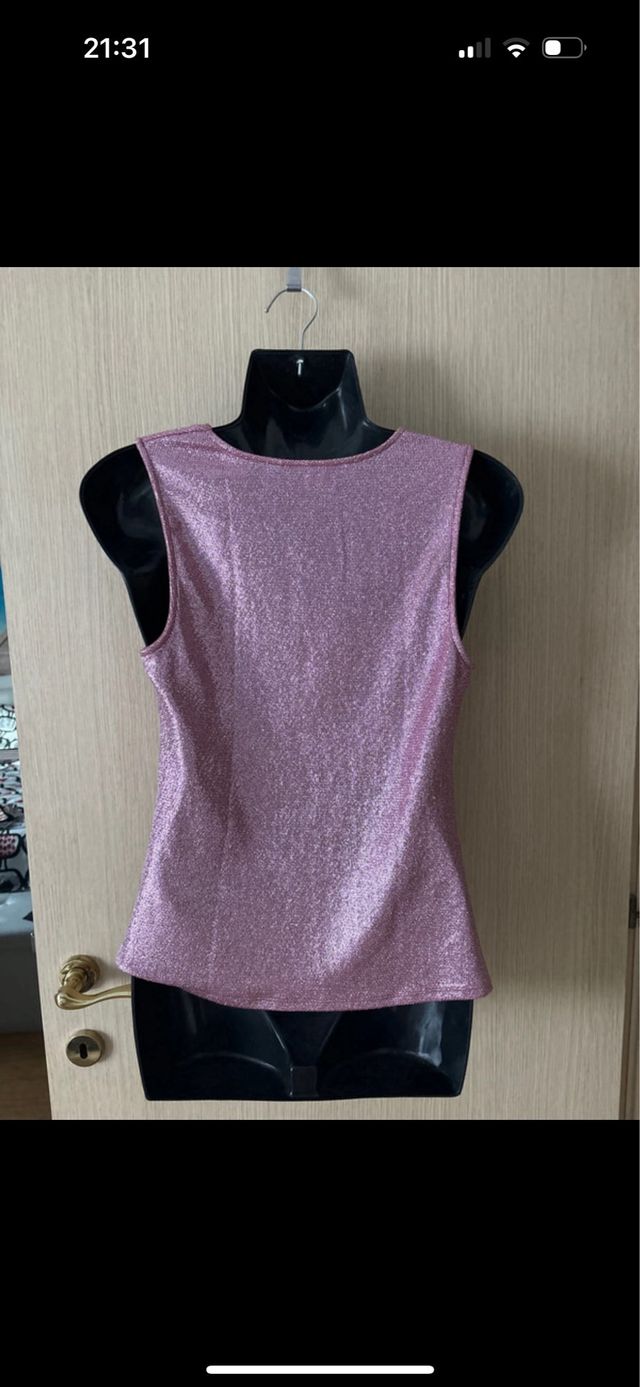 Top metallizzato rosa GUESS