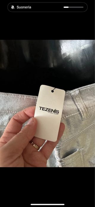 Minigonna e top silver tezenis nuova