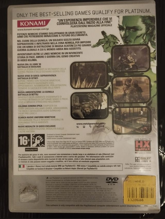 metal gear solid 3 snake eater – platinum PS2