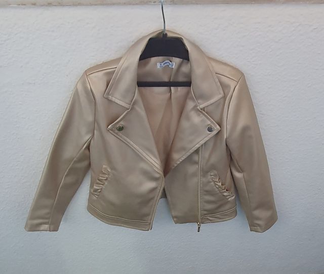 Chaqueta de niña tipo cuero