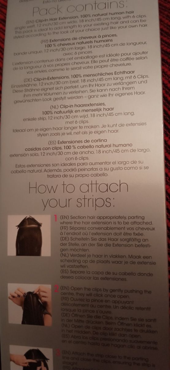 2 extensiones de pelo natural